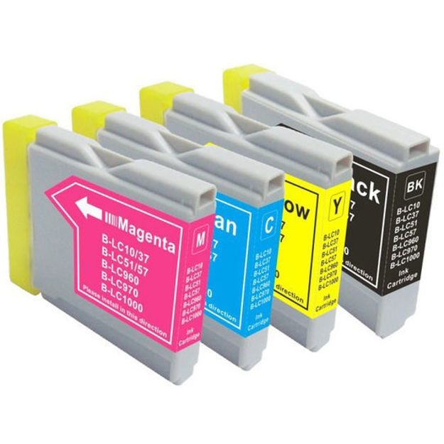 Picture of (Bulk, 4 LC51Bk, 2ea - LC51C,M,Y) Premium LC-51BK (LC-51M) Compatible Brother BK, C, M, Y Inkjet Cartridges