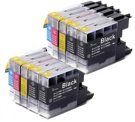 Picture of (Bulk, 4 LC79Bk, 2ea - LC79C,M,Y) Premium LC-79BK (LC-79M) Compatible High Yield Brother BK, C, M, Y Inkjet Cartridges