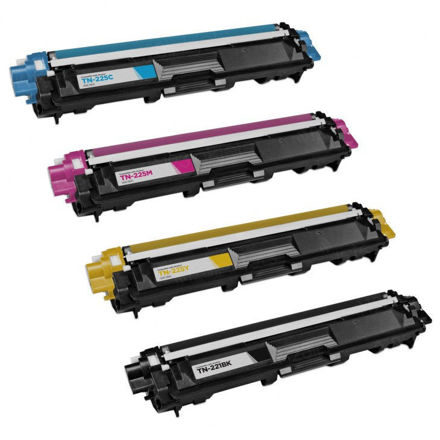 Picture of (Value Bundle, 4pk) Premium TN-221BK (TN-225M) Compatible Brother Black, Cyan, Magenta, Yellow Toner Cartridges