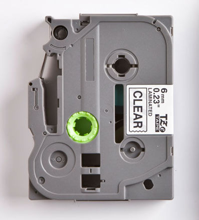 Picture of Genuine OEM Black on Transparent P-Touch Label Tape compatible with the Brother (TZ111) TZe111