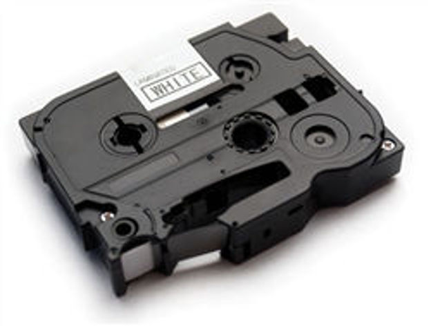 Picture of Genuine OEM Black Print on White Label Tape compatible with the Brother TZe-221/TZ-221