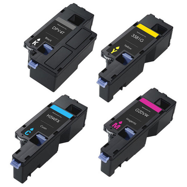 Picture of (Value Bundle, 4pk) Premium 593-BBJX, 593-BBJU, 593-BBJV, 593-BBJW Compatible Dell Black, Cyan, Magenta, Yellow Toner Cartridges