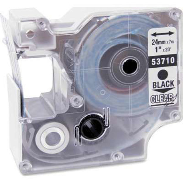 Picture of Premium 53710 Compatible Dymo Black on Clear Label Tape