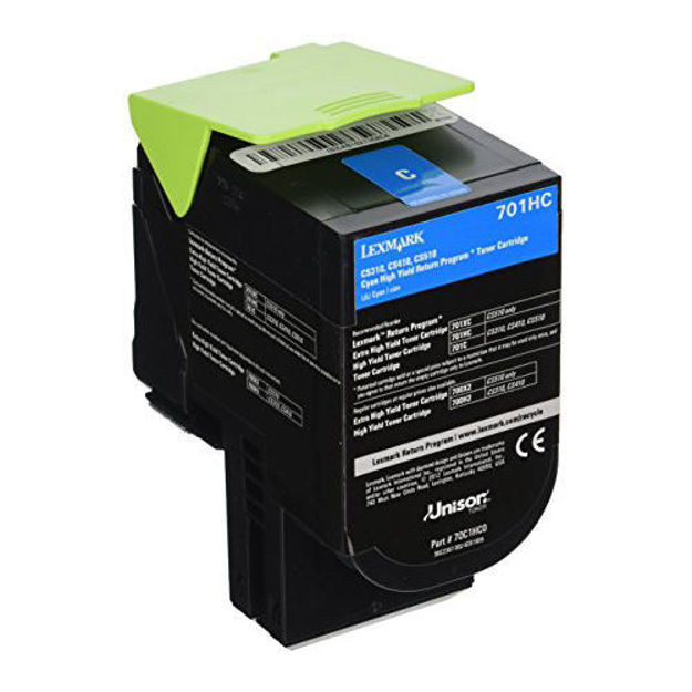 Picture of Premium 70C1HC0 (Lexmark #701HC) Compatible Lexmark Cyan Toner Cartridge