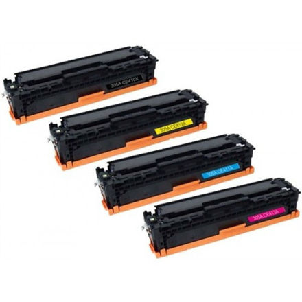 Picture of (Value Bundle, 4pk) Premium CE410X, CE411A, CE412A, CE413A (HP 305X) Compatible HP Black, Cyan, Magenta, Yellow Toner Cartridges